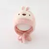 Chapéu infantil para outono e inverno, chapéu de pelúcia tricotado quente e grosso para meninos e meninas, chapéu de lã fofo com orelhas de pinguim para proteger as orelhas