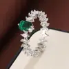 Anel Quadrado de Doce de Gelo com Design Exquisito Transfronteiriço Novo Anel de Moda de Nicho de Alta Qualidade da Amazon Direto do Fabricante