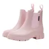 24201 Moda Transfronteiriça Botas de Chuva Chelsea Femininas Sapatos Impermeáveis de Solado Grosso
