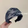 2025 Nueva Diadema de Color Denim Accesorios Coreanos para el Cabello Diadema Ultrancha con Lentejuelas Diadema Super Brillante Pasador Nueva Moda