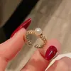 Livro Vermelho Pequeno Mais Vendido Retro de Meia-Idade High-end Luxo Leve Anel Aberto Moda Zircônia Cheio de Diamante Acessórios Personalizados Feminino
