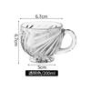 Taza Alta de Vidrio Anaglifo Vintage con Asa Ámbar Alto Valor de Belleza Corazón de Niña Regalo Acompañante Taza de Café Taza de Té