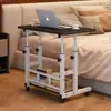 Mesa de noche móvil Escritorio de computadora para el hogar Escritorio pequeño para sofá cama perezoso de dormitorio Oficina Elevable Simple