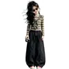 Conjunto de Niña Primavera/Otoño 2026 Estilo Nuevo Chal Rayado de Colores para Niños Ropa de Otoño Pantalones de Pierna Ancha para Niños Grandes Ropa Casual