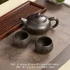 Bule de Argila Roxa Autêntico Yixing Grande 400ml Conjunto de Chá Artesanal Presente para Idosos e Líderes, Conjunto de Preparo de Chá de Luxo Leve de Alta Qualidade B12