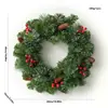 Decoraciones de Navidad, Corona de Navidad, Bayas Rojas, Piñas, Hojas de Pino, Corona, Decoraciones para Colgar en la Puerta Principal, Decoraciones de Pared