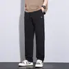 Pantalones Casuales de Algodón Puro para Hombre, Verano Calle Alta Versátil de Marca de Moda Delgados Transpirables Holgados de Pierna Recta Pantalones de Trabajo para Hombre