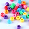 Cuentas sueltas redondas de plástico de color sólido con agujeros grandes, cuentas de barril, cuentas de caramelo de color primaveral, accesorios de joyería para bricolaje, venta al por mayor