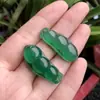 Colgante de frijol de calcedonia blanca transparente como el hielo natural, colgante de frijol de la paz de ágata verde, colgante de frijol de jade para hombres y mujeres, accesorios de colgante de frijol para las cuatro estaciones