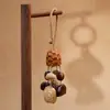 Novo Pingente de Bolsa de Chocalho de Casca de Fruta Feito à Mão Estilo Chinês, Sino Pendurado para Cura Sonora, Acessório de Mochila, Ornamento de Fruta de Planta Natural