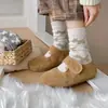 Meias Espessas Atacado Outono e Inverno para Mulheres, Meias de Lã Cartoon Fair Isle Cachorrinho, Meias Largas Quentes de Cano Médio Estilo Japonês para Mulheres