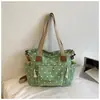 Bolso tote fresco, simple, moderno, elegante y único con gran capacidad, hecho de lona, adecuado para estudiantes y trabajadores de oficina, se puede llevar al hombro o cruzado
