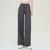 Lulu mesmo estilo calça de yoga perna reta solta esportiva casual cintura alta levanta bumbum modelagem slim caimento calça de arroz glutinoso fitness feminina