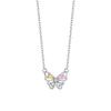 Colar Borboleta Diamante Colorido para Mulheres, Design Simples de Nicho, Corrente Clavicular Diamante Vazado, Pingente Doce Estilo Ins High-End