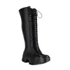 Botas Largas de Charol para Mujer Talla 35-44 con Tacón Alto, Botas de Tacón Alto para Mujer de Talla Grande Transfronterizas Europeas y Americanas, Zapatos Negros de Suela Gruesa