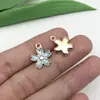Acessórios para Joias Estilo Japonês DIY Cor Ouro K Liga de Esmalte Pequeno Pingente Pulseira Colar Charme Estrela do Mar Cavalo Marinho Folha