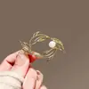 Broche Estilo Antiguo Nuevo Broche Ruyi Pipa Gama Alta para Mujer Clásico Elegante Tendencia Nacional Broche de Perlas Corsage Cheongsam Alto