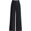 Pantalones rectos de lana de pierna ancha a la moda para mujer, nuevo estilo coreano 2026 otoño e invierno, pantalones casuales de cintura alta adelgazantes con una bonita caída para ir al trabajo