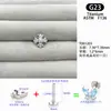 Taco para Hélix de Aleación de Titanio G23 de 1.2 mm de Espesor con Forma de Cruz, Superficie Lisa y Rosca Interna, Joyería de Oreja con Diseño Elegante