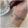 Pulsera Redonda de Marca con Cara Sonriente de Dongdaemun Coreano para Mujer Plata de Ley 925 Plata Tailandesa Cadena de Tanque Vintage ins Personalidad