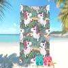 Toalla de Playa de Venta Caliente Transfronteriza para Vacaciones en la Costa, Toalla de Microfibra, Absorbente de Agua, Divertido Dibujo Animado de Unicornio, Toalla de Baño para Niños