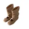 Sapatos Mary Jane com Laço para Mulheres, Novo Modelo Outono 2026, Cano de Bota Destacável, Botas Frescas de Uso Dupla Face, Botas Curtas Franzidas