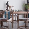 Mesa de Té Personalizada de Madera Maciza Estilo Chino Nuevo, Plataforma de Preparación de Té Estilo Zen para Oficina, Madera de Nogal Negro Olmo, Madera de Nogal Negro