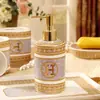 Juego de cinco piezas de cerámica transfronteriza estilo europeo para baño, juego de artículos de tocador, juego de taza de artículos de tocador para baño, estilo coreano, estándar H