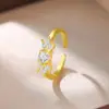 Joyería de Comercio Exterior Oro de 14K Imitación Moissanita Clásico Romántico Propuesta Compromiso Anillo de Boda Lujo Súper Brillante Anillo de Gama Alta