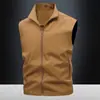 Chaleco Casual de Trabajo Personalizado para Hombre Primavera y Otoño Chaleco Transpirable de Secado Rápido para Montañismo al Aire Libre para Hombres Jóvenes y de Mediana Edad Cuello Alto Multicolor