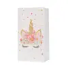 Bolsa de Regalo con Temática de Unicornio Lindo Bolsa para Comida Bolsa de Papel Kraft con Pegatina Bolsa de Regalo para Fiesta Bolsa para Dulces