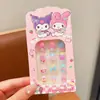 Lindas Pegatinas para Uñas Sanrio para Niños, Pegatinas de Uñas Desgastables, Parches para Uñas de Kuromi, Juguetes de Dibujos Animados para Niños