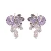 Pendientes de Flor de Zircón Súper Brillantes de Plata S925, Estilo Lujo Ligero, para Mujer, Elegantes y de Alta Gama, Simples y Exquisitos, Pendientes Versátiles