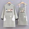 Nuevo mono de algodón puro, delantal para limpiarse las manos, ropa de trabajo de estilo coreano, transpirable, para cocina, hogar, para hombres y mujeres, estampado