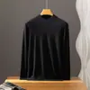 Suéter de cachemira 100% Bai Cai Velvet para hombre, ligero y lujoso, suave y cómodo, tejido fino de otoño/invierno con cuello semi-alto, casual y simple