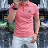 2025 Verano Nuevo Polo de Manga Corta Transpirable Lel para Hombre de Alta Gama Lujo Ligero Sólido Calidad Moderno LOGO Personalizado
