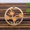 Estilo coreano joyería DIY cobre fundido colgante de flor de 30 mm nuevo estilo retro accesorios para pasador de pelo material para tocado de novia