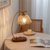 Lámpara de Mesa de Dormitorio Retro Francés Estudio Vidrio Lámpara de Mesa Decorativa Atmósfera B&B Lámpara Eterna Recién Casados Lámpara de Mesa de Noche
