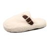 Baotou Mao Mao Chinelos Femininos Outer Wear 2024 Novo All-match Outono e Inverno Grosso Slip-on Sapatos Preguiçosos Pequenos Chinelos de Algodão Europeus Perfumados