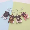 Llavero de Cuero para Coche con Colgante de Bulldog Francés Creativo y Adorablemente Feo, Colgante de Cuero de Pug Perezoso, Accesorio de Ropa