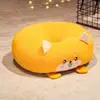 Almofada Redonda de Futon para Casa Desenho Animado Acolchoada para Quatro Estações Almofada para Quarto com Janela de Canto Almofada de Chão Abacaxi Morango Shiba Inu Coelho Rosa