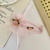 Clip de Pico de Pato de Flor de Malla Clip para el Cabello para la Parte Posterior de la Cabeza para Mujer 2025 Nuevo Dulce Elegante Horquilla Tocado de Primavera y Verano