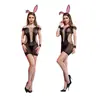 Medias de Red Negras con Liguero Lencería Sexy para Mujer, Talla Grande Europea y Americana, Vestido de Una Pieza con Entrepierna Abierta, Seductor Calado