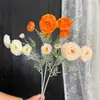Flores de simulación multi-cabeza loto flocado arte floral de boda materiales florales para salón de bodas arreglo floral decoración de techo flores artificiales