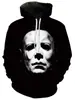 Cos Moonlight Panic Horror Horror Horror Vestido Suéter Impresión 3D Moda Europea y Americana Halloween Sudadera con Capucha
