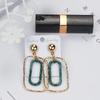 E1275 Estilo Coreano Nuevos Pendientes de Principios de Primavera Pendientes de Botón Sencillos de Moda con Patrón de Ácido Acético Pendientes Largos de Moda Versátiles