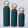 Termo de acero inoxidable 304 de gran capacidad con boca pequeña para deportes al aire libre, taza de agua con tapa de bambú para coche, venta al por mayor transfronteriza