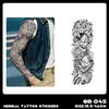 Pegatinas de Tatuaje Herbales para Brazo Completo, Impermeables, de Larga Duración, No Reflectantes, Diseños de Tatuaje Realistas para Manos, Brazo de Flores, Brazo de Flor de Cerezo, Estilo Asiático Tradicional