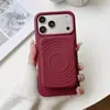 Porta-moedas Dopamine de silicone com padrão de ondas e compatibilidade magnética MagSafe, capa de celular de silicone líquido para iPhone 18 Pro