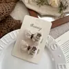 Estilo Novo Outono e Inverno Enchimento de Algodão Laço Grampo de Cabelo Infantil Fofo Bordado Acessórios de Cabelo para Meninas Franja Lateral Grampo Bico de Pato